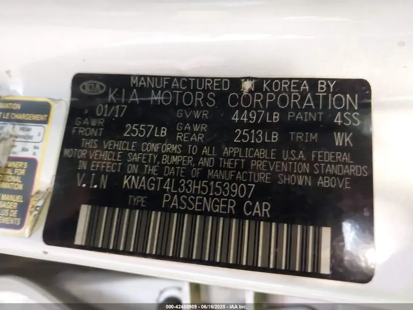 2017 KIA OPTIMA LX