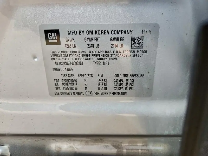 2015 CHEVROLET TRAX LS  