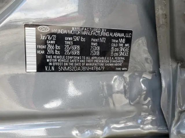 2022 HYUNDAI SANTA FE SEL  