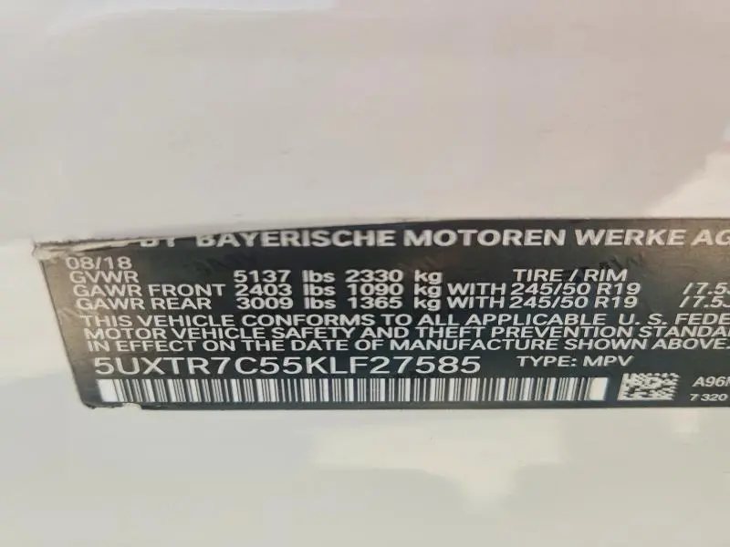 2019 BMW X3 SDRIVE30I  