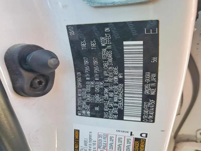 2017 TOYOTA 4RUNNER SR5  