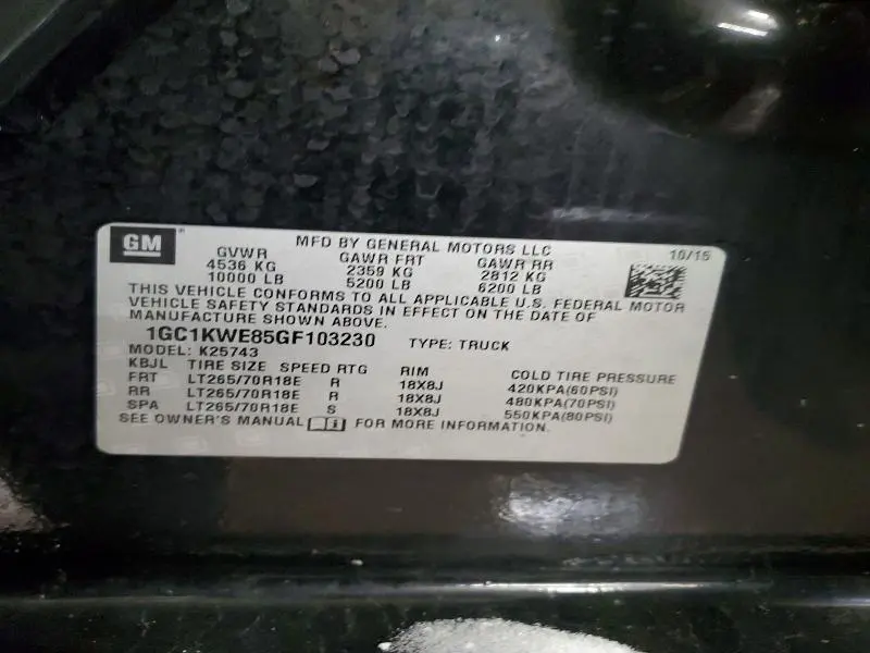 2016 CHEVROLET SILVERADO K2500 HEAVY DUTY LTZ  