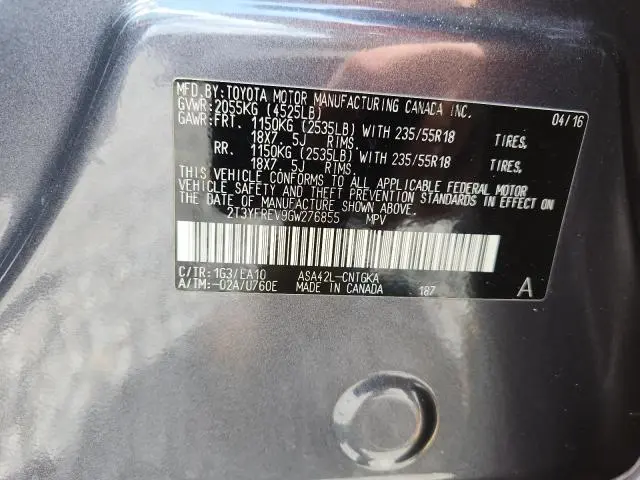 2016 TOYOTA RAV4 LIMITED  