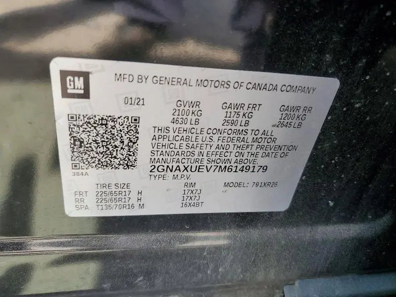 2021 CHEVROLET EQUINOX LT  