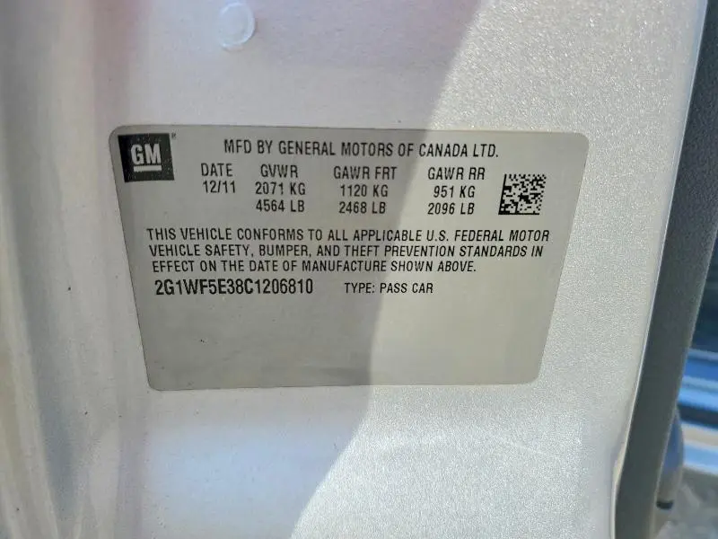 2012 CHEVROLET IMPALA LS  