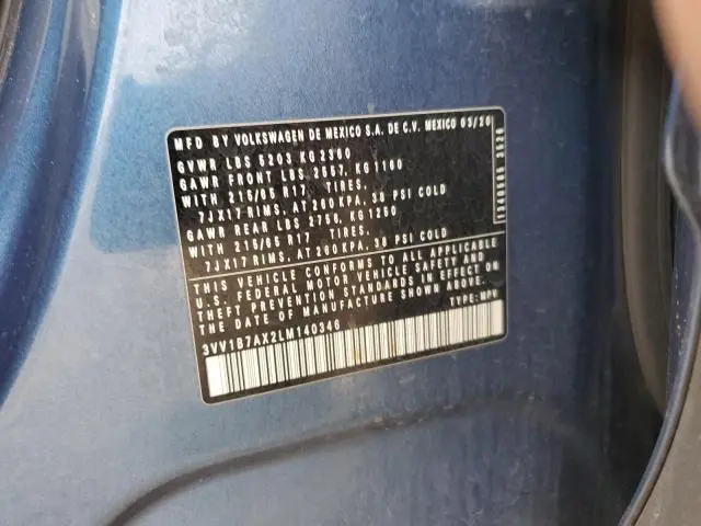 2020 VOLKSWAGEN TIGUAN S  