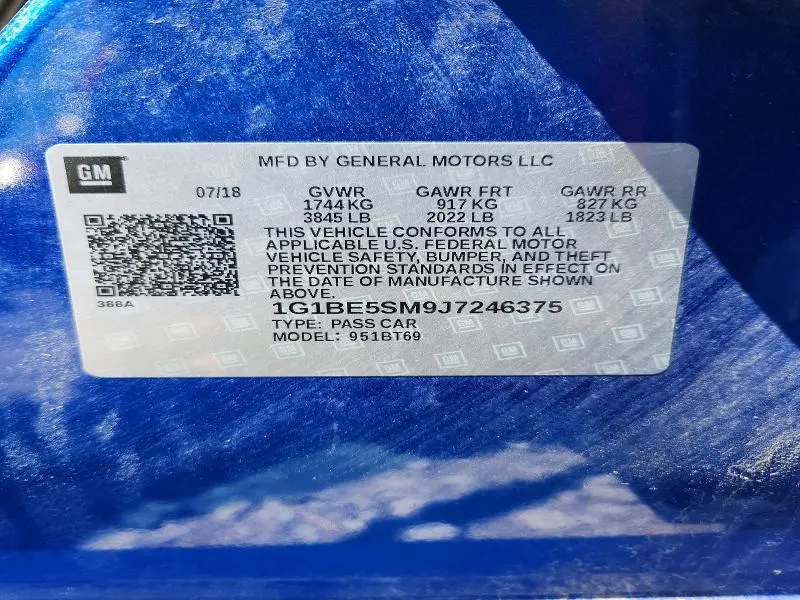 2018 CHEVROLET CRUZE LT  