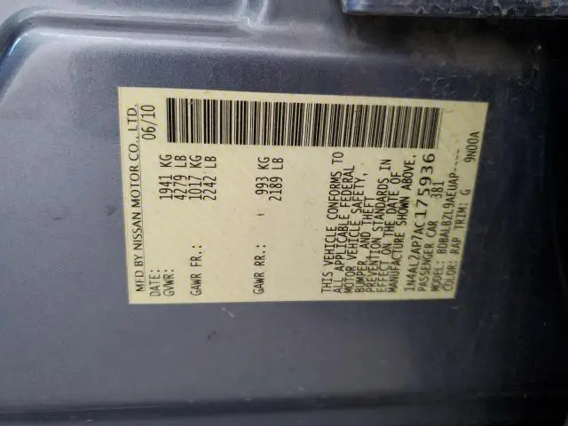 2010 NISSAN ALTIMA BASE  
