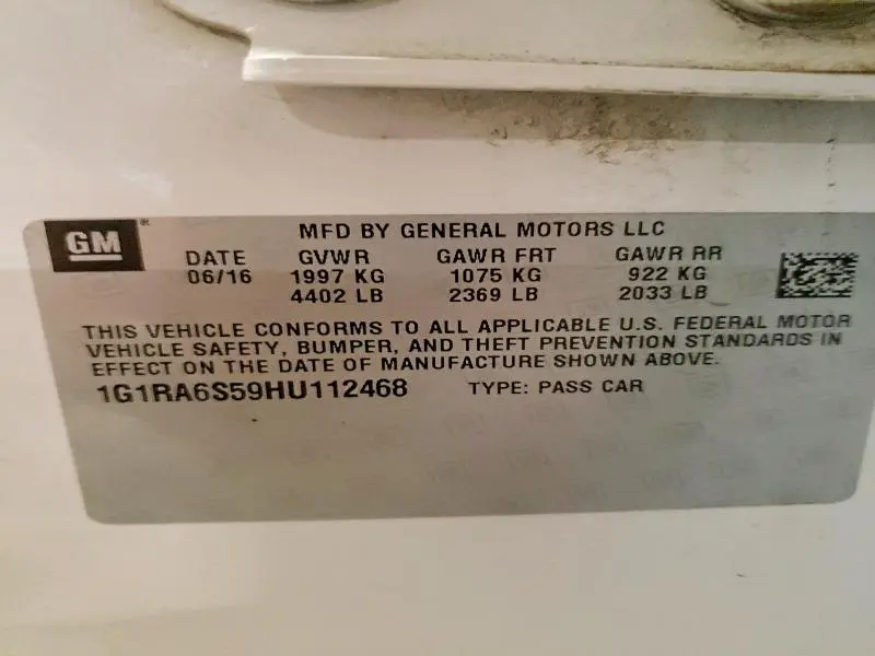 2017 CHEVROLET VOLT LT  