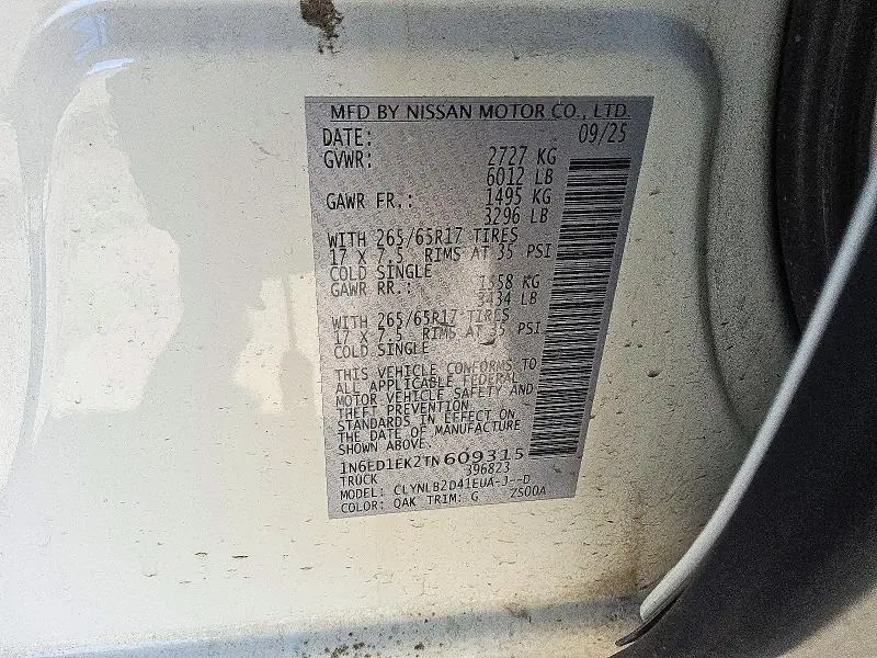 2026 NISSAN FRONTIER SV  