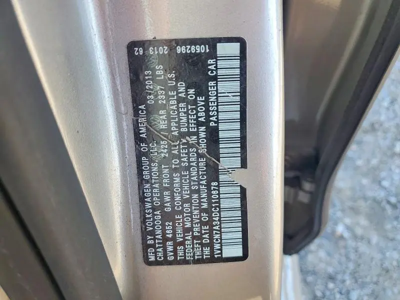 2013 VOLKSWAGEN PASSAT SEL  