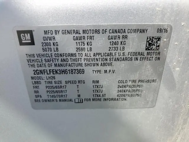 2017 CHEVROLET EQUINOX LT