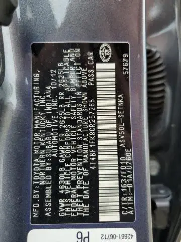2012 TOYOTA CAMRY   