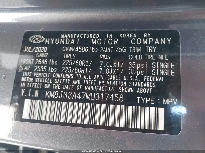 2021 HYUNDAI TUCSON VALUE