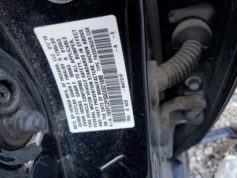 2016 HONDA CIVIC LX  