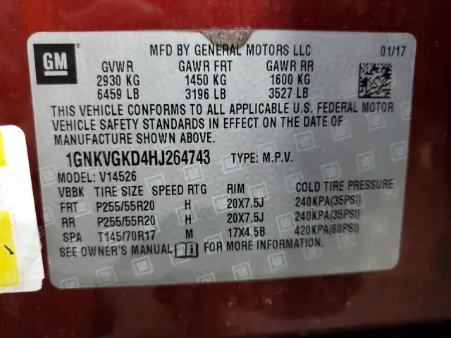 2017 CHEVROLET TRAVERSE LT  