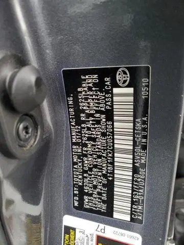 2012 TOYOTA CAMRY BASE  
