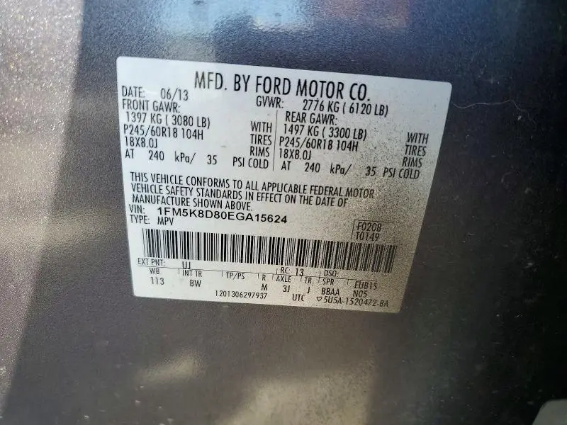 2014 FORD EXPLORER XLT  