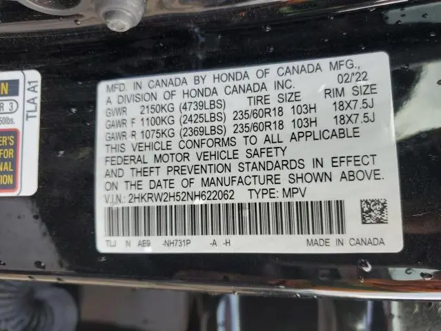 2022 HONDA CR-V EX  
