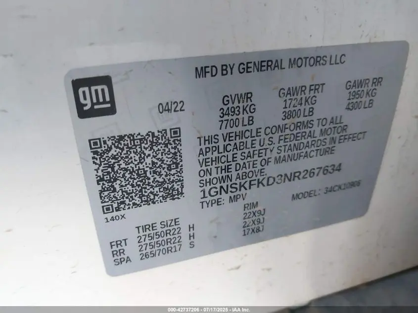 2022 CHEVROLET SUBURBAN 4WD PREMIER