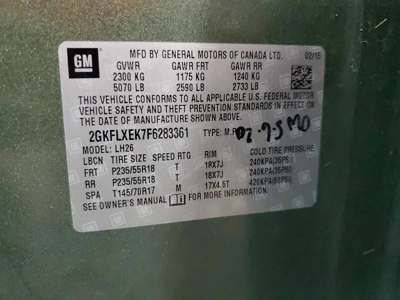 2015 GMC TERRAIN SLT  