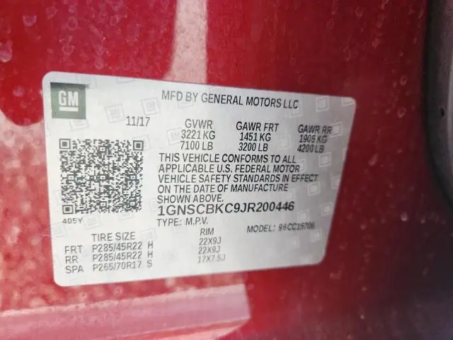 2018 CHEVROLET TAHOE C1500 LT  