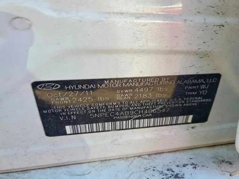 2012 HYUNDAI SONATA LIMITED 2.0T  
