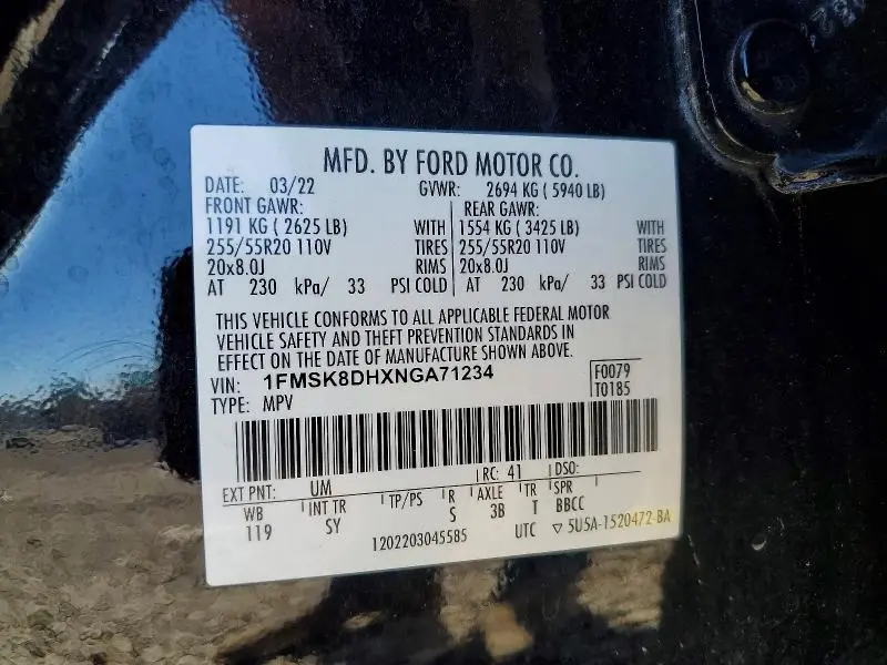 2022 FORD EXPLORER XLT  