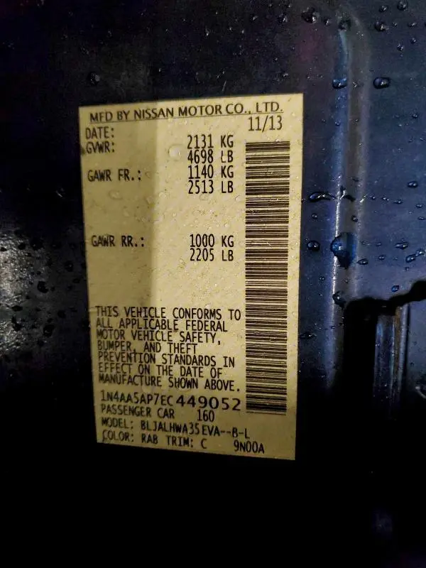 2014 NISSAN MAXIMA S  