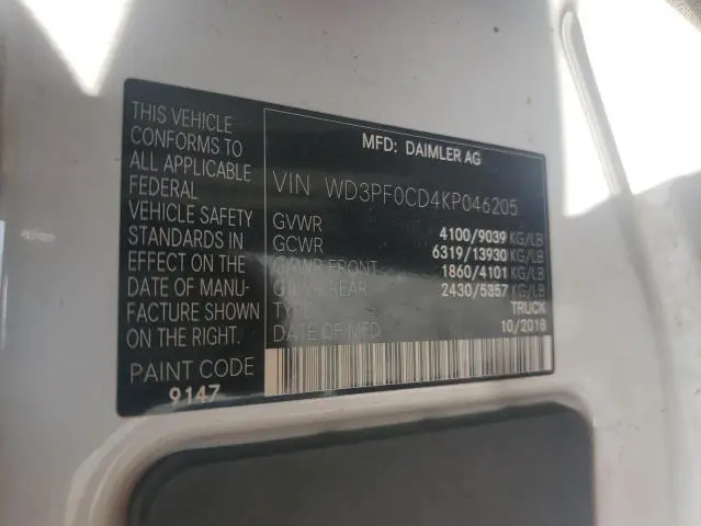 2019 MERCEDES-BENZ SPRINTER 2500/3500  