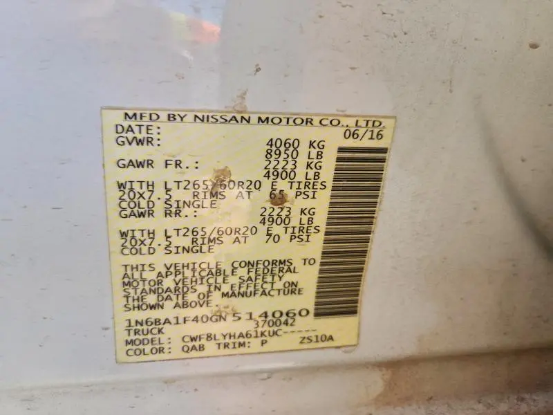 2016 NISSAN TITAN XD SL  