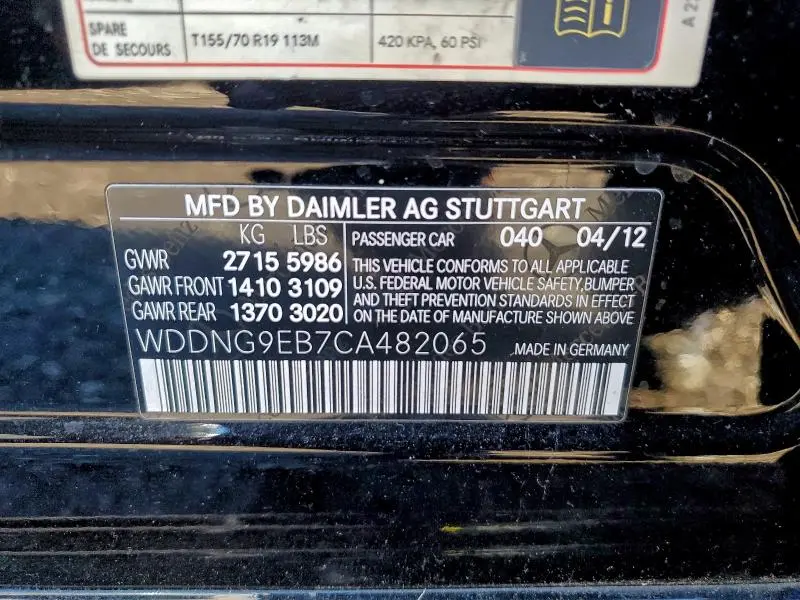 2012 MERCEDES-BENZ S 550 4MATIC  