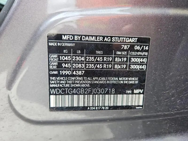 2015 MERCEDES-BENZ GLA 250 4MATIC  