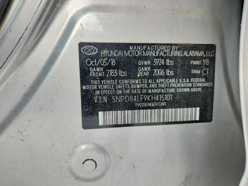 2019 HYUNDAI ELANTRA SEL  
