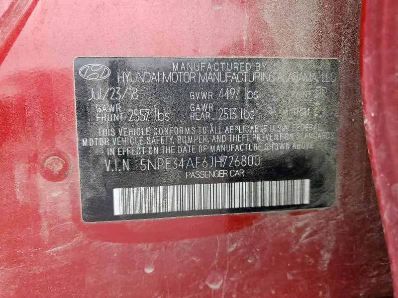 2018 HYUNDAI SONATA SPORT  