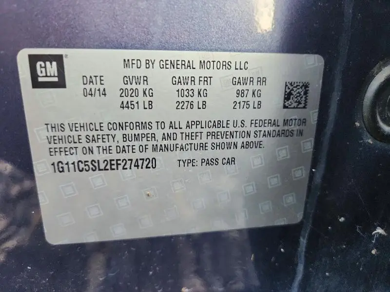 2014 CHEVROLET MALIBU 1LT  