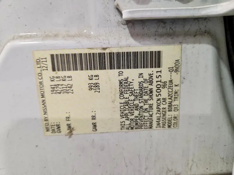 2012 NISSAN ALTIMA 2.5  
