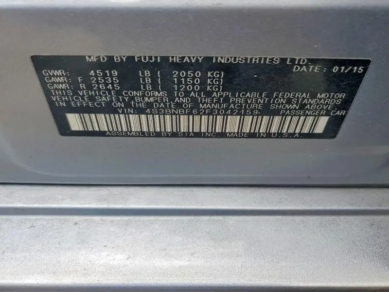 2015 SUBARU LEGACY 2.5I PREMIUM  