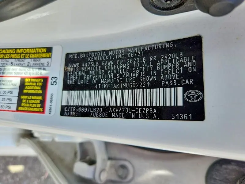 2021 TOYOTA CAMRY XSE  