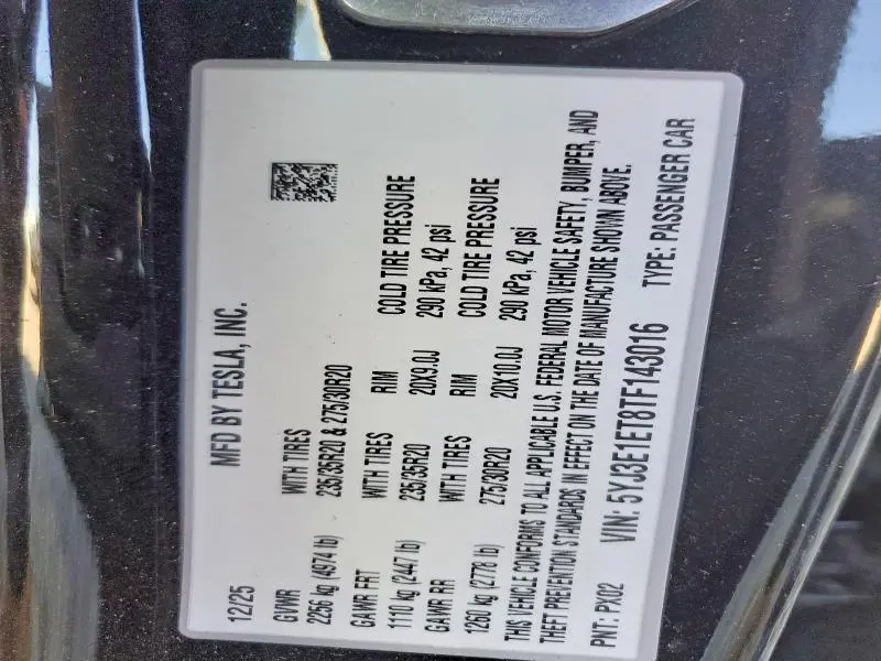 2026 TESLA MODEL 3   