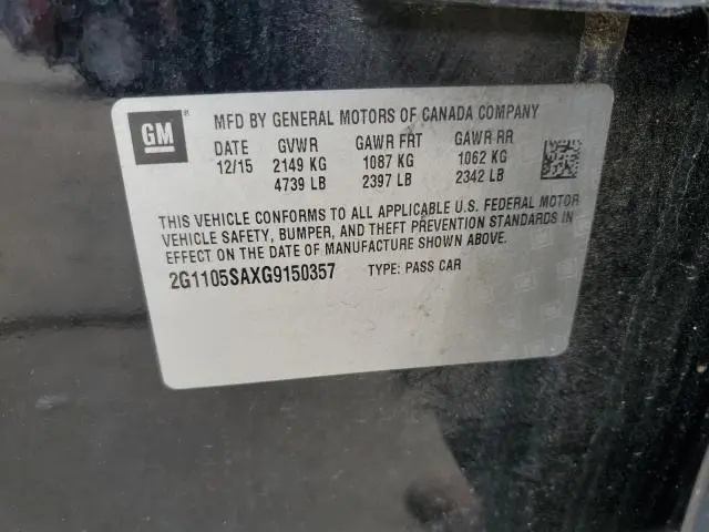 2016 CHEVROLET IMPALA LT  