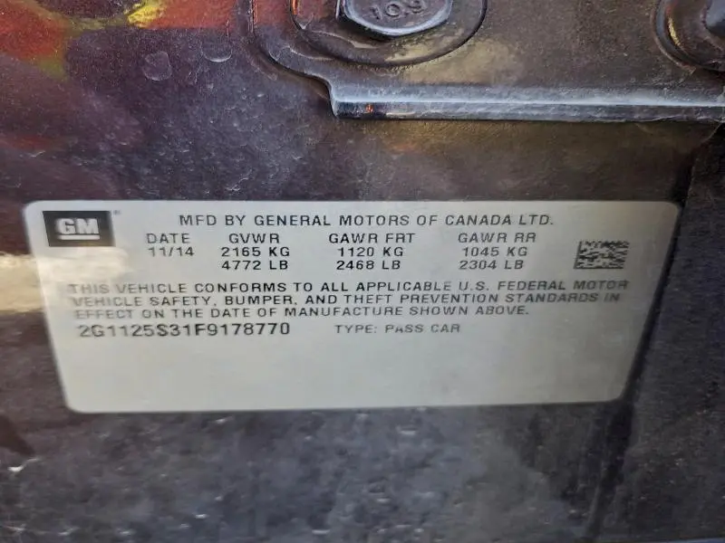 2015 CHEVROLET IMPALA LT  