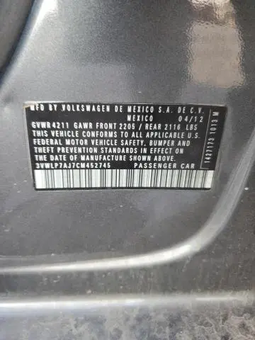 2012 VOLKSWAGEN JETTA SEL  