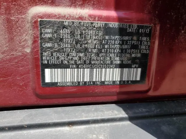 2012 SUBARU OUTBACK 2.5I PREMIUM  