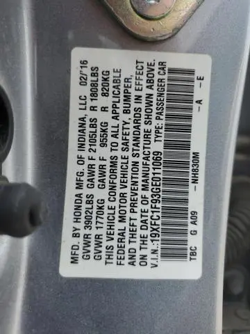2016 HONDA CIVIC TOURING
