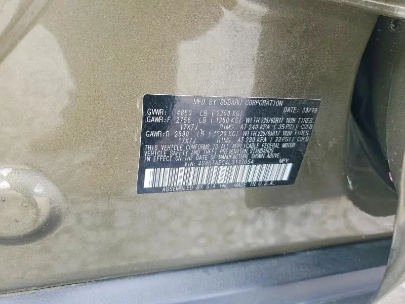 2020 SUBARU OUTBACK PREMIUM  