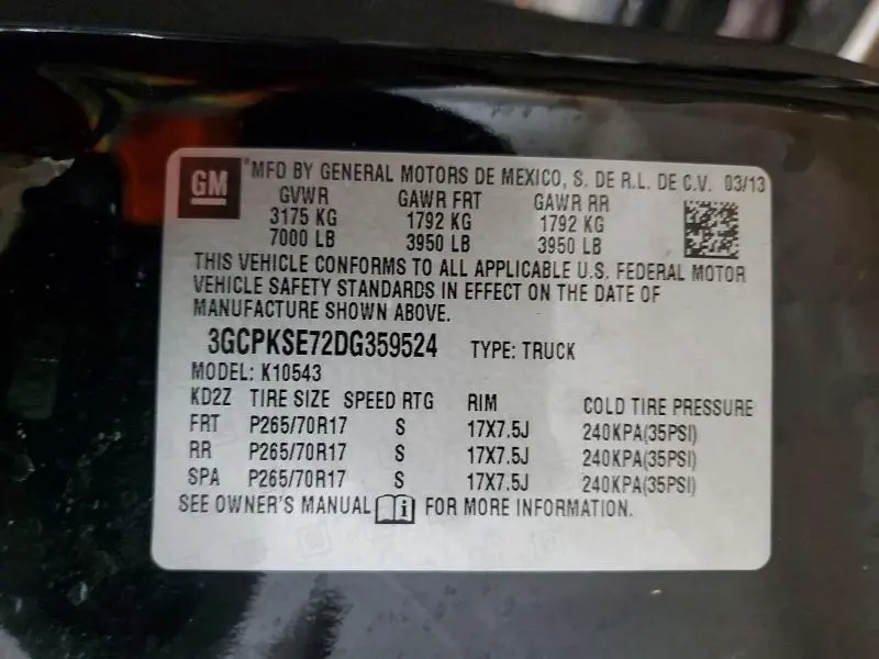 2013 CHEVROLET SILVERADO K1500 LT  