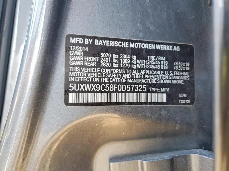 2015 BMW X3 XDRIVE28I  