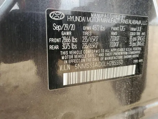 2020 HYUNDAI SANTA FE SEL