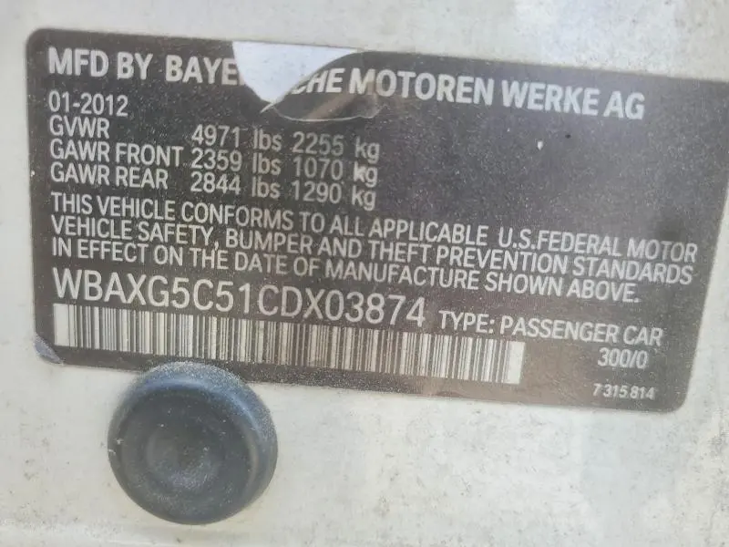 2012 BMW 528 I  